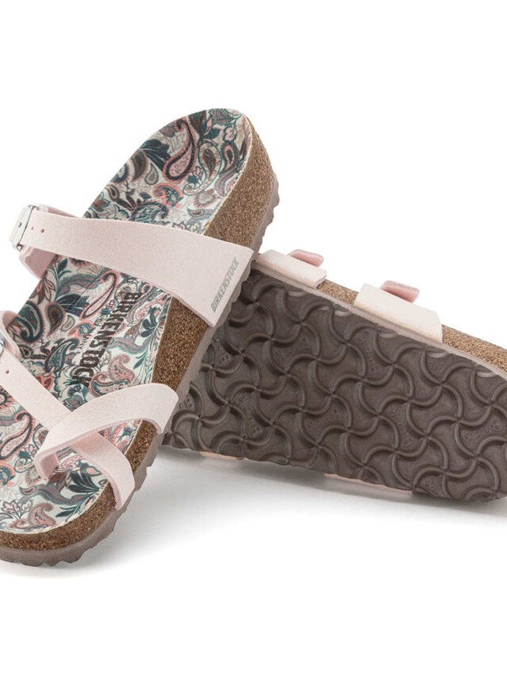 Birkenstock Pink Paisley Footbed Leather Sandals